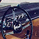 I wonder why the steering wheel was drawn turned 90 degrees from center.