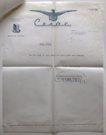 Letters from Dr. Ruffino's company, CESAC S.p.A. to prospective owner, Mr. Herbert Platt. Kindly shared by LeRoy Landers.