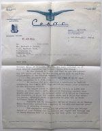 Letters from Dr. Ruffino's company, CESAC S.p.A. to prospective owner, Mr. Herbert Platt. Kindly shared by LeRoy Landers.